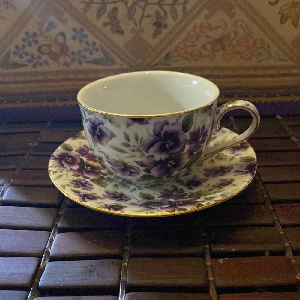 Formalities By Baum Bros Butterflies Tea Cup And Saucer Set Vintage